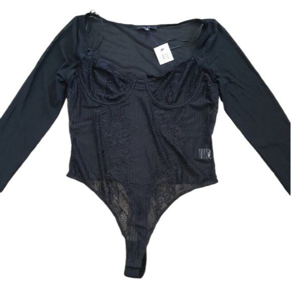 🖤 Black Lace Mesh Bodysuit | Size Medium - Picture 6 of 10